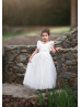 Ivory Handmade Flowers Stunning Flower Girl Dress